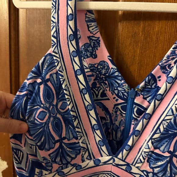 Lilly Pulitzer Pink and Blue Floral Taryn Maxi Dress - Picture 4 of 8